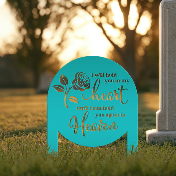 Memorial Metal Yard Stake for Memory Dedication Garden - Honor a loved one or special friend - Beautiful Rose Memorial Quote Metal Signs