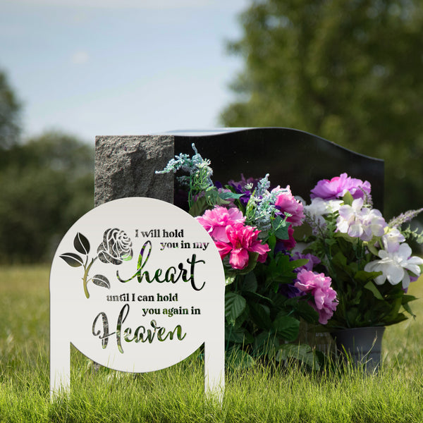 Memorial Metal Yard Stake for Memory Dedication Garden - Honor a loved one or special friend - Beautiful Rose Memorial Quote Metal Signs
