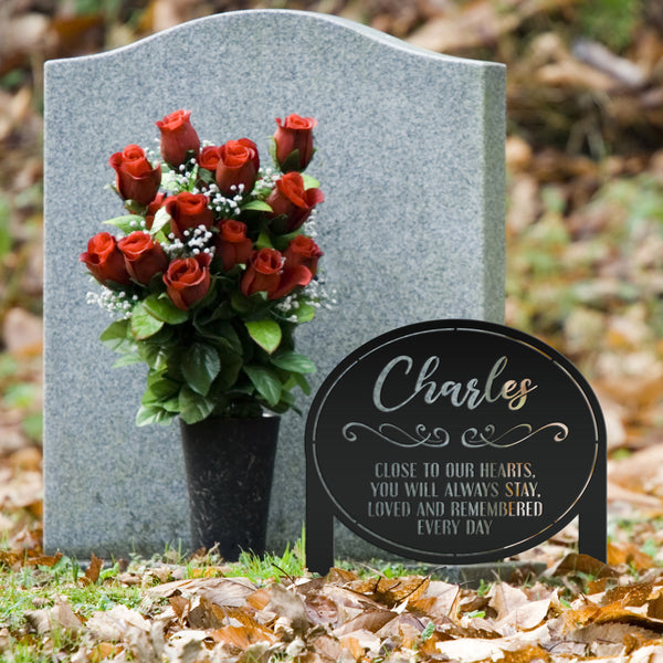 Memorial Metal Yard Stake - Unique Custom Keepsake for Remembrance - Personalized Memorial Gravestone Decoration - Comforting Sympathy Gifts