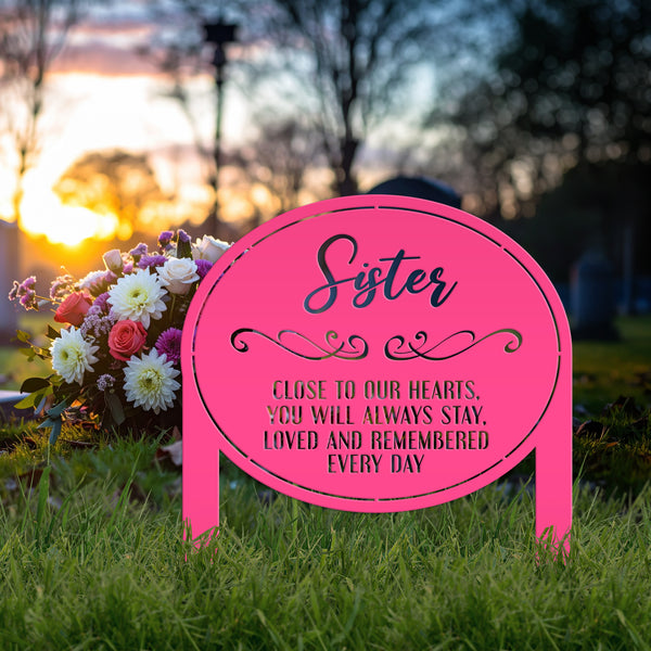 Memorial Metal Yard Stake - Unique Custom Keepsake for Remembrance - Personalized Memorial Gravestone Decoration - Comforting Sympathy Gifts