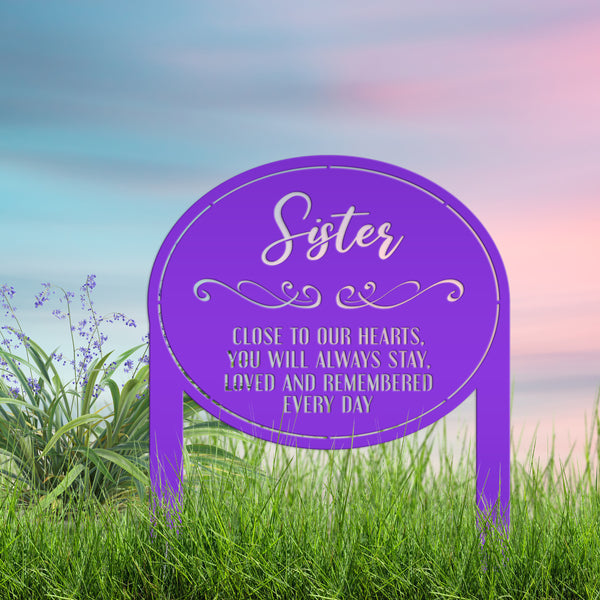 Memorial Metal Yard Stake - Unique Custom Keepsake for Remembrance - Personalized Memorial Gravestone Decoration - Comforting Sympathy Gifts
