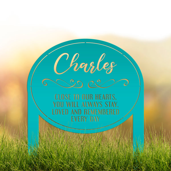 Memorial Metal Yard Stake - Unique Custom Keepsake for Remembrance - Personalized Memorial Gravestone Decoration - Comforting Sympathy Gifts