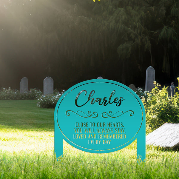 Memorial Metal Yard Stake - Unique Custom Keepsake for Remembrance - Personalized Memorial Gravestone Decoration - Comforting Sympathy Gifts