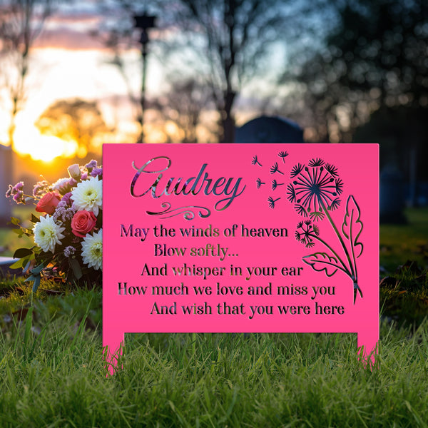 Custom Metal Yard Stake with Heartfelt Memorial Quote - Outdoor Remembrance Sign - Unique Sympathy Gifts - Comforting Gravesite Decorations