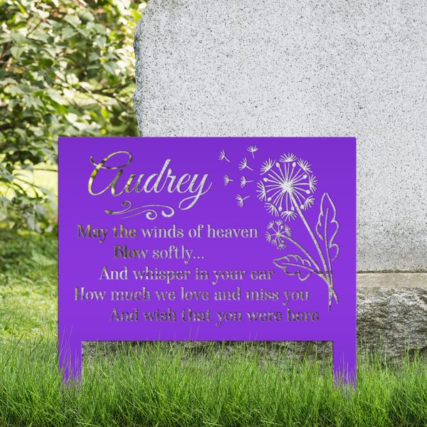 Custom Metal Yard Stake with Heartfelt Memorial Quote - Outdoor Remembrance Sign - Unique Sympathy Gifts - Comforting Gravesite Decorations