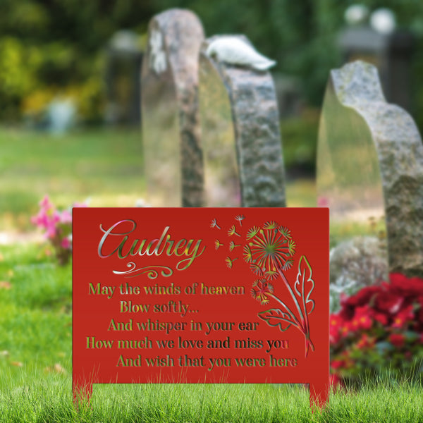Custom Metal Yard Stake with Heartfelt Memorial Quote - Outdoor Remembrance Sign - Unique Sympathy Gifts - Comforting Gravesite Decorations