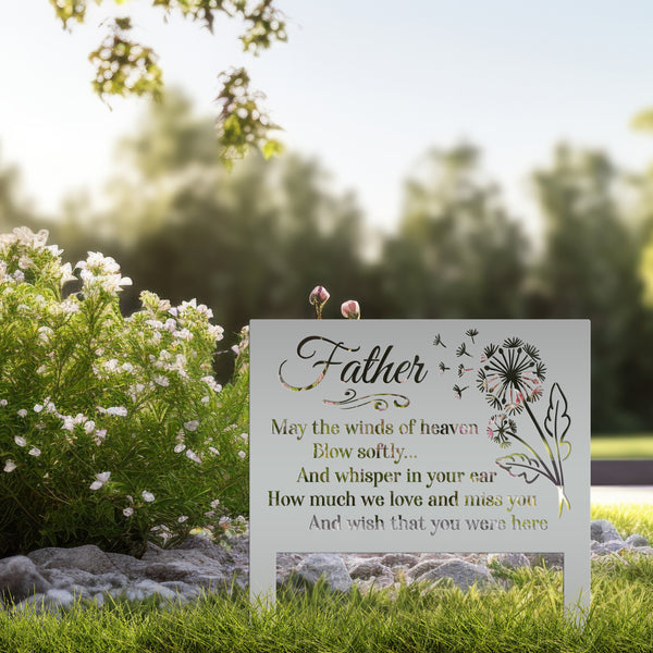 Custom Metal Yard Stake with Heartfelt Memorial Quote - Outdoor Remembrance Sign - Unique Sympathy Gifts - Comforting Gravesite Decorations