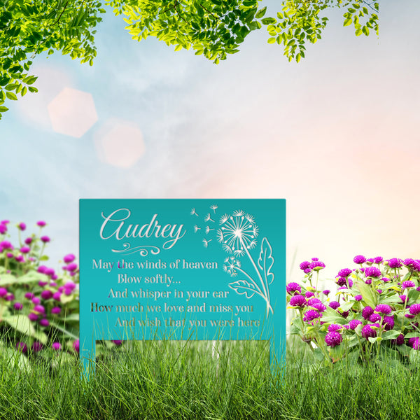 Custom Metal Yard Stake with Heartfelt Memorial Quote - Outdoor Remembrance Sign - Unique Sympathy Gifts - Comforting Gravesite Decorations