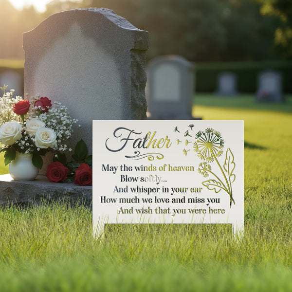Custom Metal Yard Stake with Heartfelt Memorial Quote - Outdoor Remembrance Sign - Unique Sympathy Gifts - Comforting Gravesite Decorations