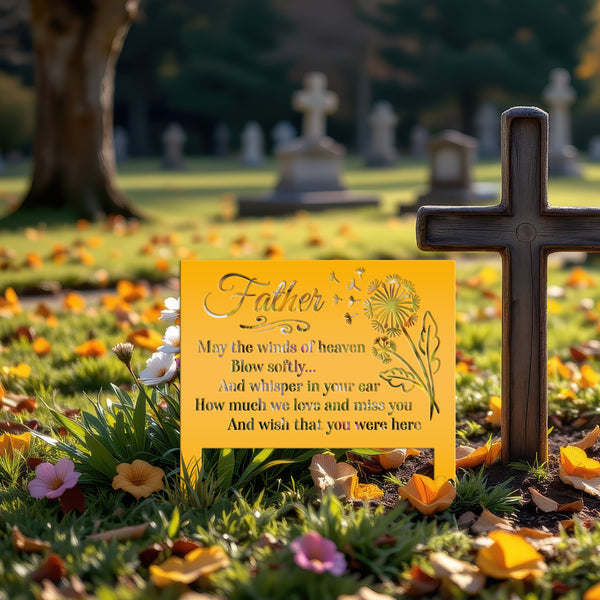 Custom Metal Yard Stake with Heartfelt Memorial Quote - Outdoor Remembrance Sign - Unique Sympathy Gifts - Comforting Gravesite Decorations