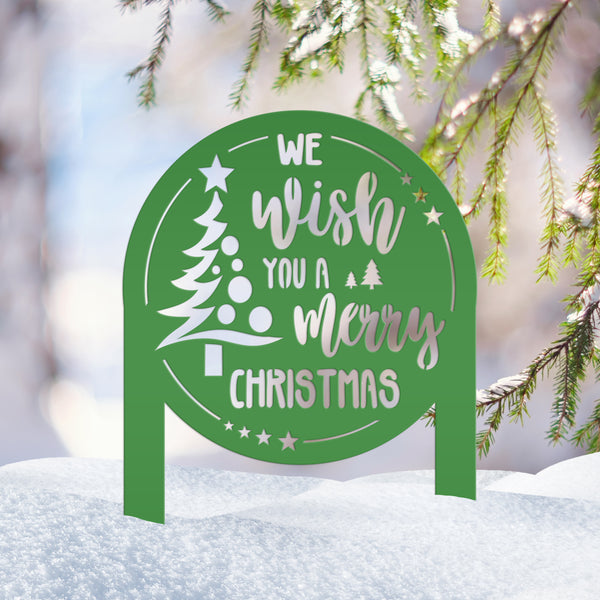 Christmas Greetings Metal Yard Stake - Holiday Garden Decor - Festive Outdoor Lawn Sign - Charming Seasonal Decorations - Christmas Gifts