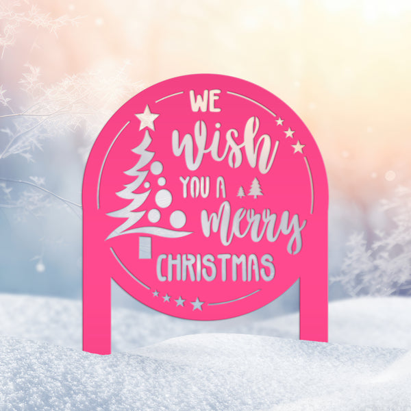Christmas Greetings Metal Yard Stake - Holiday Garden Decor - Festive Outdoor Lawn Sign - Charming Seasonal Decorations - Christmas Gifts