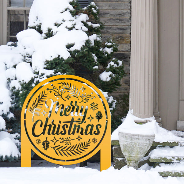 Outdoor Christmas Decor - Merry Christmas Yard Sign -  Holiday Decor