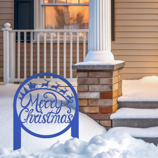Merry Christmas Metal Yard Stake-Christmas Decor-Outdoor Yard Christmas Decor