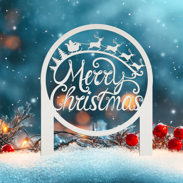 Merry Christmas Metal Yard Stake-Christmas Decor-Outdoor Yard Christmas Decor