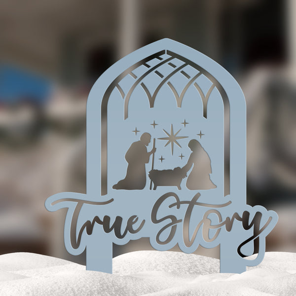 Christmas Nativity True Story Metal Yard Stake - Holiday Decor - Unique Gift Idea