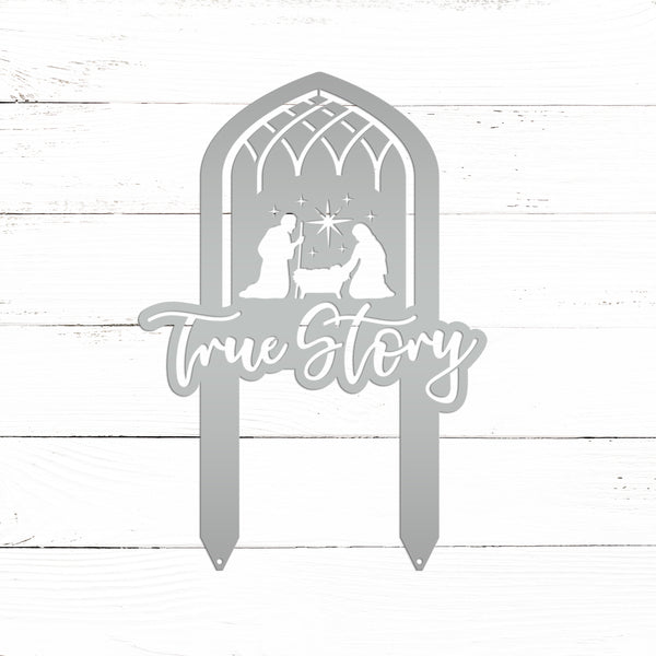 Christmas Nativity True Story Metal Yard Stake - Holiday Decor - Unique Gift Idea
