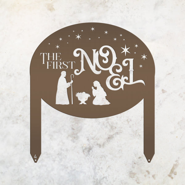 Outdoor Christmas Nativity Yard Stake, The First Noel Sign, Festive Metal Holiday Decor, Lawn Decorations, Manger Scene Decoration
