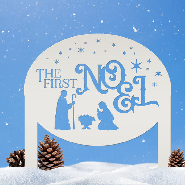Outdoor Christmas Nativity Yard Stake, The First Noel Sign, Festive Metal Holiday Decor, Lawn Decorations, Manger Scene Decoration