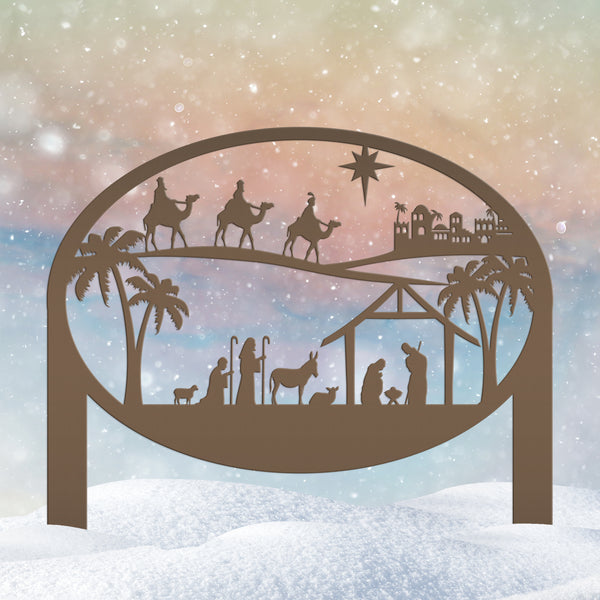 Christmas Nativity Metal Yard Stake , Christian Yard Decor, Holiday Decor