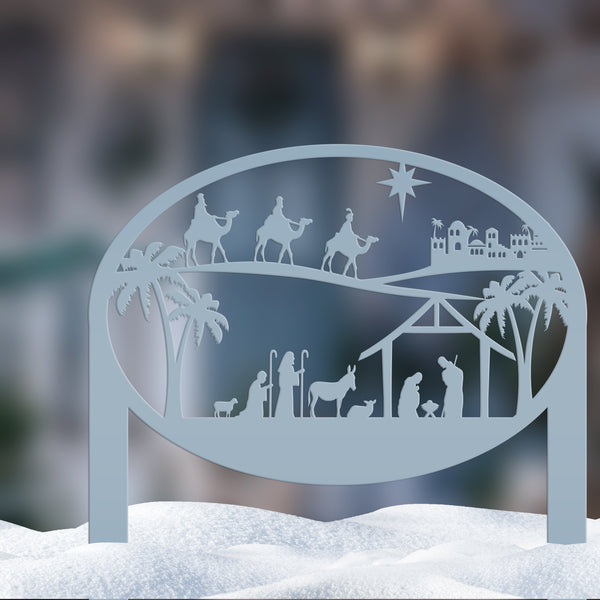 Christmas Nativity Metal Yard Stake , Christian Yard Decor, Holiday Decor