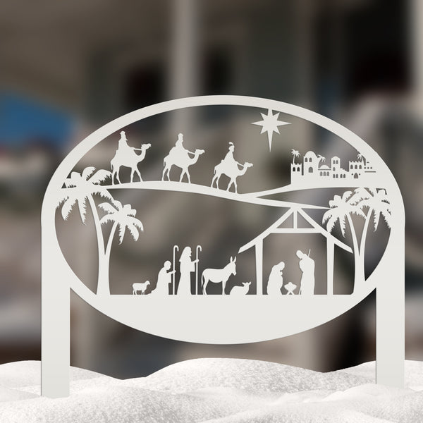 Christmas Nativity Metal Yard Stake , Christian Yard Decor, Holiday Decor