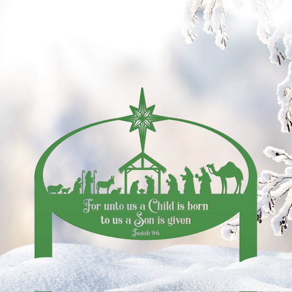 Metal Nativity Yard Sign, Outdoor Christmas Decor, Front Lawn Manger Scene