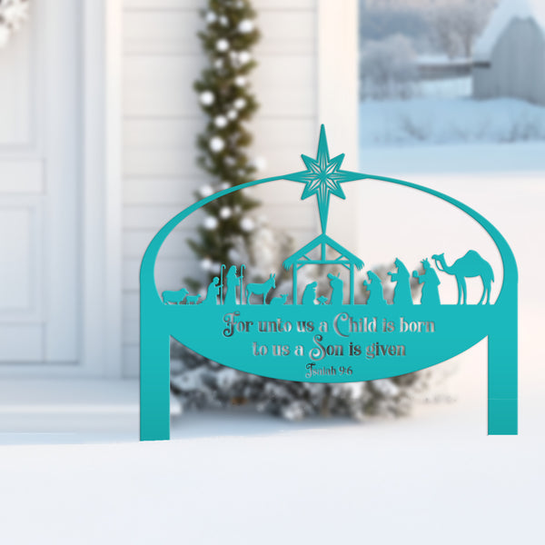 Metal Nativity Yard Sign, Outdoor Christmas Decor, Front Lawn Manger Scene