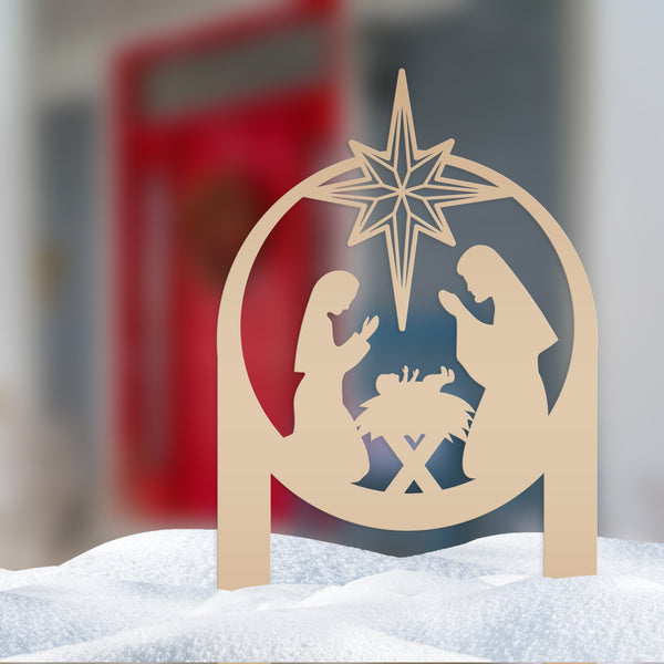 Outdoor Christmas Nativity Metal Yard Stake, Christian Decor, Front Yard Christmas Decorations