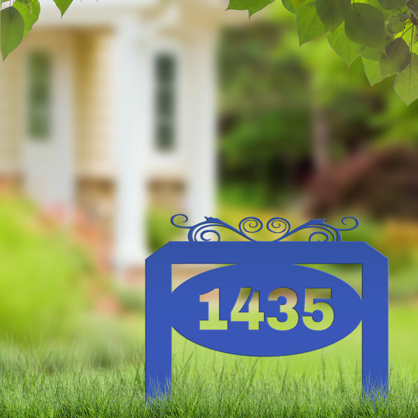 Personalized Oval Address Yard Stake Sign, Business Sign Yard Stake, Yard Sign for Business Front, Yard Sign for Home Address