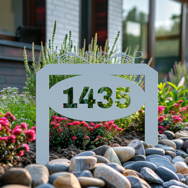 Personalized Oval Address Yard Stake Sign, Business Sign Yard Stake, Yard Sign for Business Front, Yard Sign for Home Address