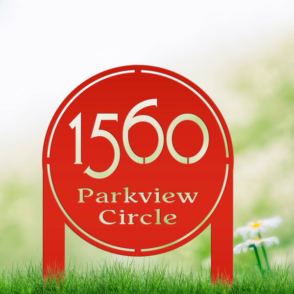 Address Sign Yard Stake, Metal Street Address Sign, Lawn Marker, Realtor Gift, Customizable Signage, Personalized Outdoor Business Decor