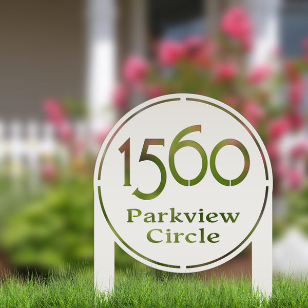 Address Sign Yard Stake, Metal Street Address Sign, Lawn Marker, Realtor Gift, Customizable Signage, Personalized Outdoor Business Decor