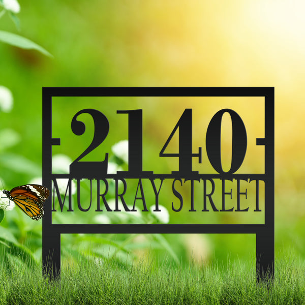 Personalized Rectangle Address Metal Yard Stake - House Numbers Yard Sign, Home Address Yard Sign for Lawn-Yard, Address Sign for the Yard-Lawn