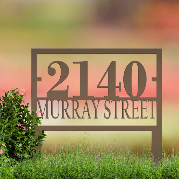 Personalized Rectangle Address Metal Yard Stake - House Numbers Yard Sign, Home Address Yard Sign for Lawn-Yard, Address Sign for the Yard-Lawn