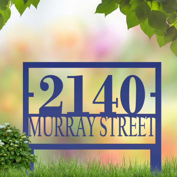 Personalized Rectangle Address Metal Yard Stake - House Numbers Yard Sign, Home Address Yard Sign for Lawn-Yard, Address Sign for the Yard-Lawn