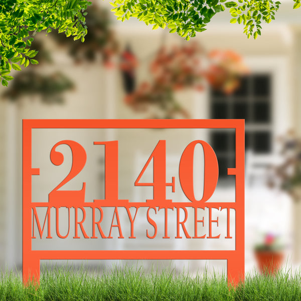 Personalized Rectangle Address Metal Yard Stake - House Numbers Yard Sign, Home Address Yard Sign for Lawn-Yard, Address Sign for the Yard-Lawn