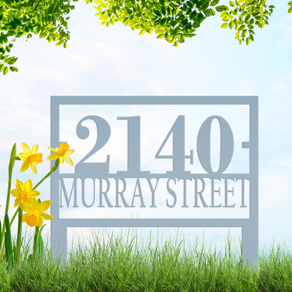 Personalized Rectangle Address Metal Yard Stake - House Numbers Yard Sign, Home Address Yard Sign for Lawn-Yard, Address Sign for the Yard-Lawn