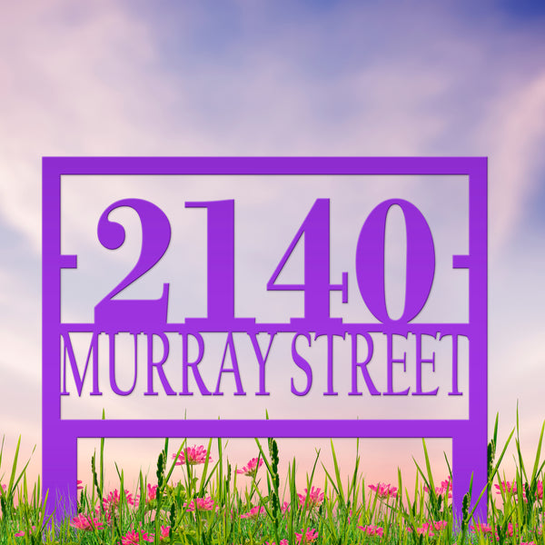 Personalized Rectangle Address Metal Yard Stake - House Numbers Yard Sign, Home Address Yard Sign for Lawn-Yard, Address Sign for the Yard-Lawn