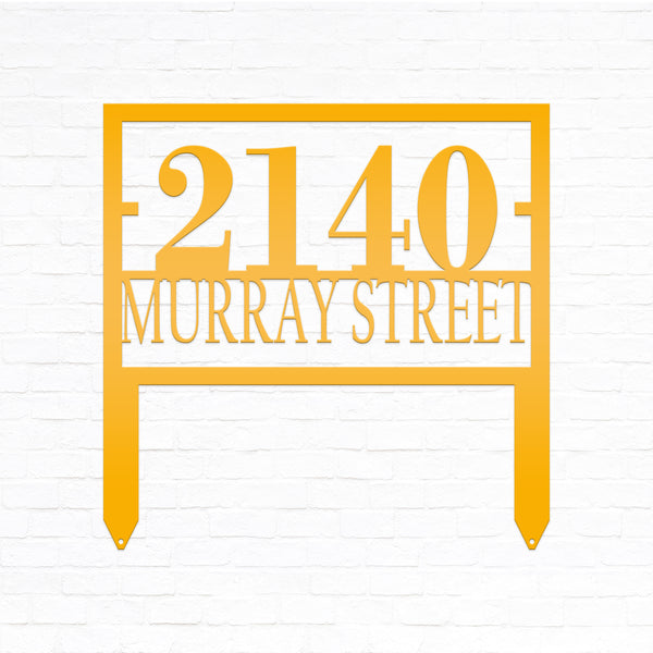 Personalized Rectangle Address Metal Yard Stake - House Numbers Yard Sign, Home Address Yard Sign for Lawn-Yard, Address Sign for the Yard-Lawn
