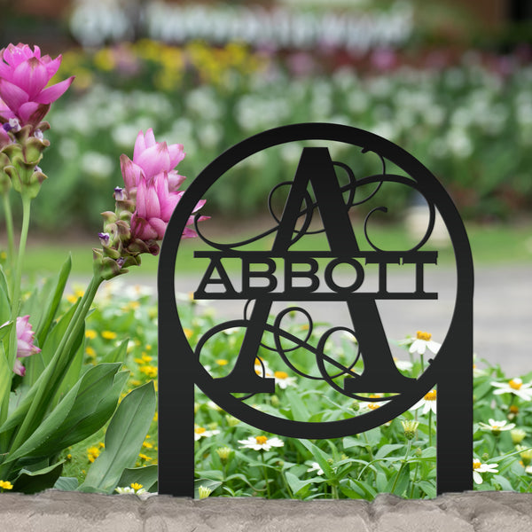 Personalized Monogram and Address Yard Stake Metal Sign, Housewarming Gift For New Homeowners Closing Gift