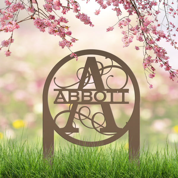 Personalized Monogram and Address Yard Stake Metal Sign, Housewarming Gift For New Homeowners Closing Gift