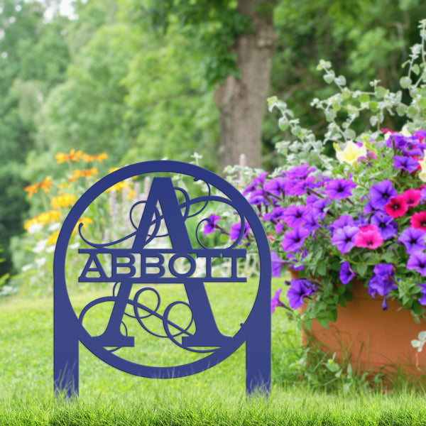 Personalized Monogram and Address Yard Stake Metal Sign, Housewarming Gift For New Homeowners Closing Gift