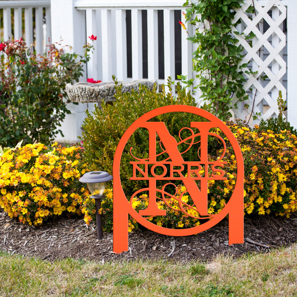 Personalized Monogram and Address Yard Stake Metal Sign, Housewarming Gift For New Homeowners Closing Gift