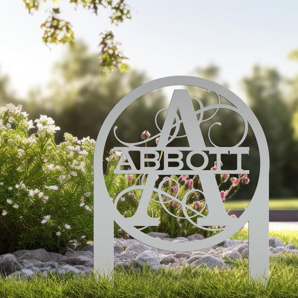 Personalized Monogram and Address Yard Stake Metal Sign, Housewarming Gift For New Homeowners Closing Gift