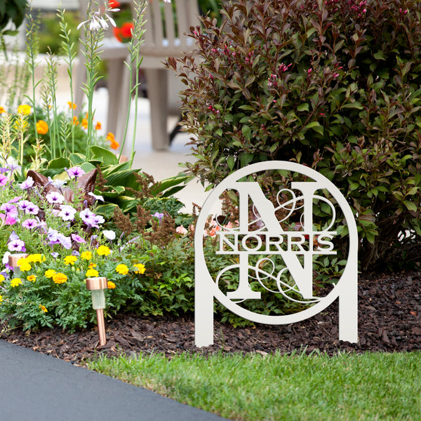 Personalized Monogram and Address Yard Stake Metal Sign, Housewarming Gift For New Homeowners Closing Gift