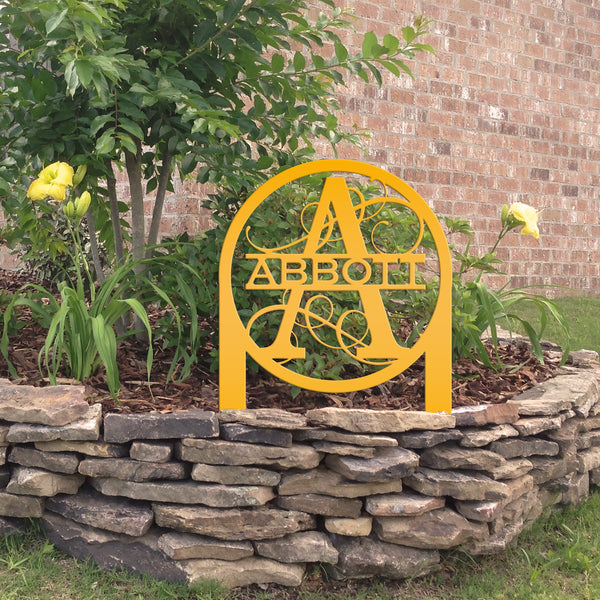 Personalized Monogram and Address Yard Stake Metal Sign, Housewarming Gift For New Homeowners Closing Gift