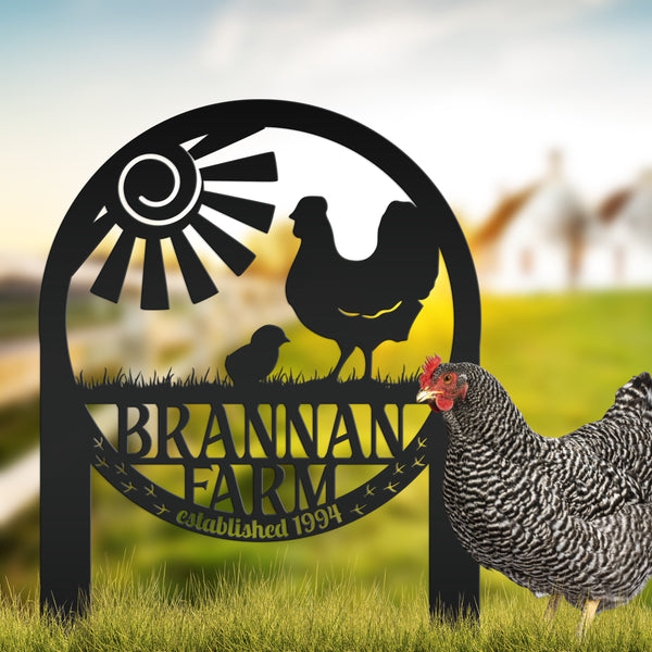 Chicken Coop Yard Sign - Unique Metal Garden Decor - Personalized Chicken Farm Sign - Rustic Farmhouse Lawn Ornament - Housewarming Gift