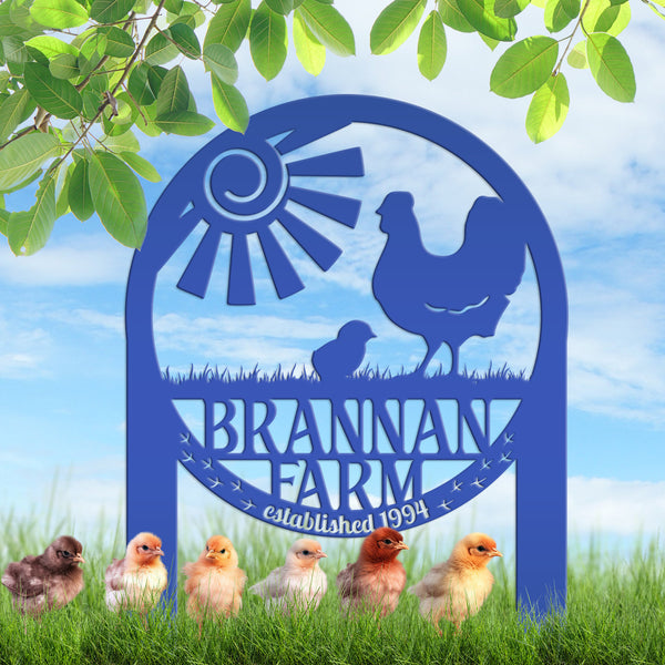 Chicken Coop Yard Sign - Unique Metal Garden Decor - Personalized Chicken Farm Sign - Rustic Farmhouse Lawn Ornament - Housewarming Gift