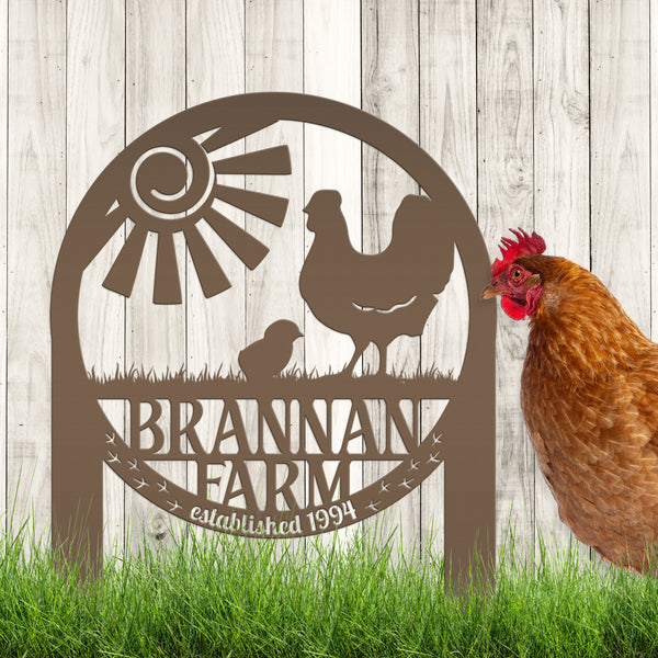 Chicken Coop Yard Sign - Unique Metal Garden Decor - Personalized Chicken Farm Sign - Rustic Farmhouse Lawn Ornament - Housewarming Gift